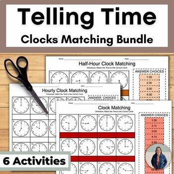 Preview of Telling Time with Analog Clocks Activities Bundle for Math and Life Skills