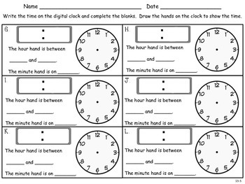 Preview of Telling and Writing Time to the Half Hour - First Grade enVision Math