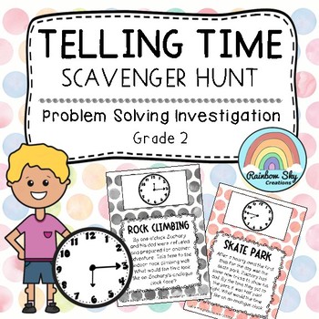 Preview of Telling the Time - Analog clock word problems | Grade 2