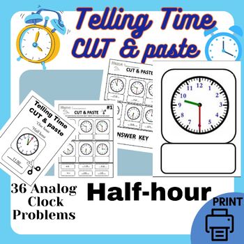 Preview of Telling the Time Cut and Paste - One hour  and Half-hour