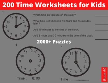 Preview of Telling the Time Worksheets, What Time is It? Clock Worksheet to Draw the Clocks