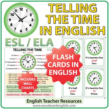 Preview of Telling the Time in English - Flash Cards and Charts