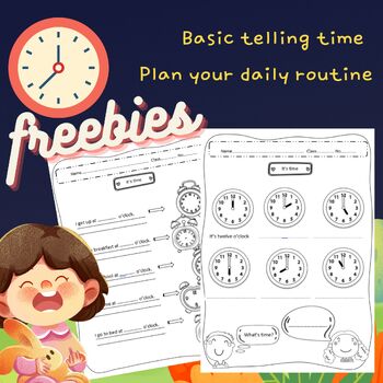 Preview of Telling the Time o'clock-Time Telling for Kids-with answer sheet