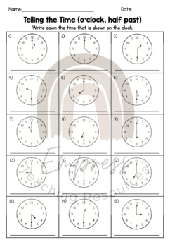 oclock worksheets teaching resources teachers pay teachers