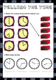 Telling the time. Digital clock vs analog clock