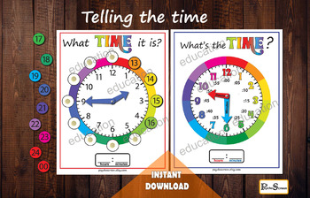 Telling the time, Printable Clock learning, Analog and digital clock
