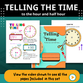 Telling the time Whole Hour and Half Hour Worksheets Activ