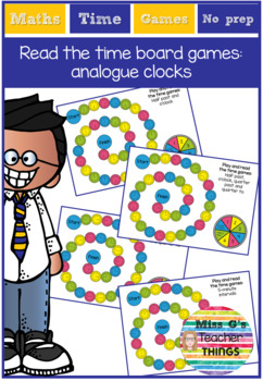 Preview of Telling the time board games: Maths - analogue clock games for all levels & ages