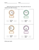 Telling time before and after the hour