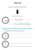 Telling time notes and worksheets