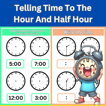 Preview of Telling time to the hour and half hour activities