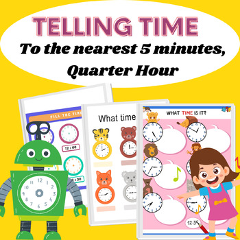 Preview of Telling time to the nearest 5 minutes, Quarter Hour