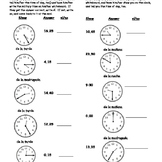Telling time with 24 hour clock - partner practice