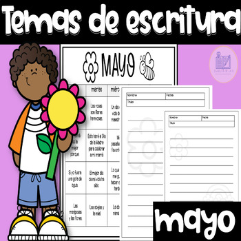 Preview of Temas Para Escritura Mes de Mayo - Writing Prompts for May in Spanish