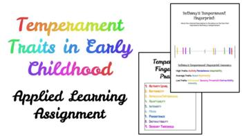 Preview of Temperament Traits in Early Childhood Applied Learning Activity