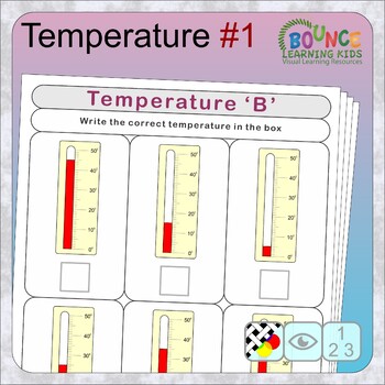 Preview of Temperature 1 (learn to read the temprature from a scale distance learning)