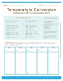Temperature Conversion/Conversión de Temperatura (Workshee