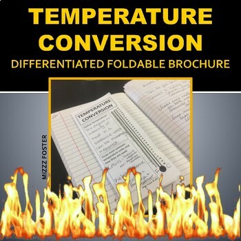 Preview of Temperature Conversion Foldable Brochure Notes for INB (differentiated)