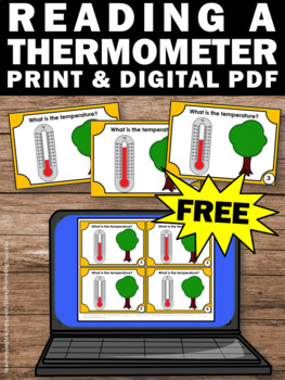 FREE Reading a Thermometer Fahrenheit & Celsius Temperature Task Cards