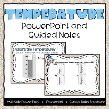 Preview of Temperature Powerpoint & Guided Notes - Third Grade