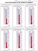 Download Temperature: Read to Nearest 10 Celsius Fahrenheit Thermometers Practice Sheets