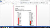 Temperature Worksheet (goes along with Weather PowerPoint)