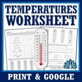 Heat Temperatures Worksheet Practice Conversions MS-PS3-4