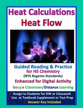 Preview of Heat Energy Units & Calculations Guided Reading & Practice - Distance Learning
