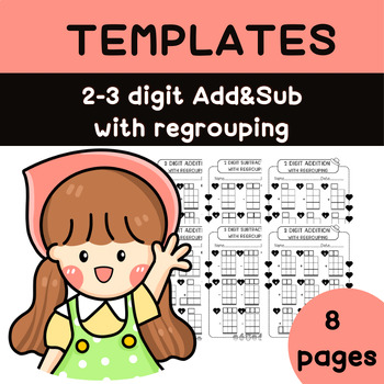 Preview of Template 2 and 3 digit addition and subtraction with regrouping
