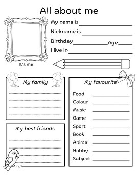 Preview of Template : All about me
