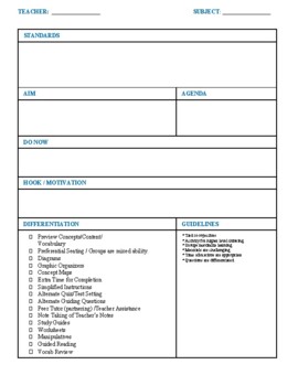 Preview of Template Lesson Plan (with guidelines)