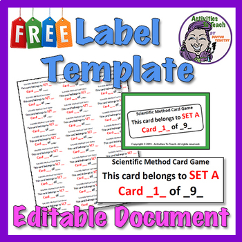 Preview of Template for Avery Label 5260 - Card Organization Stickers (FREE)