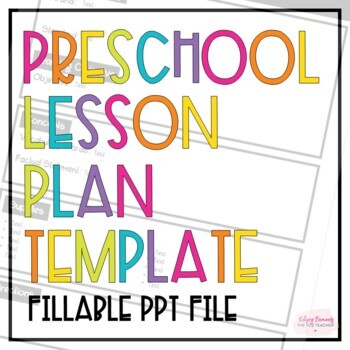 Preview of Template for Preschool Lesson Plans *FILLABLE*