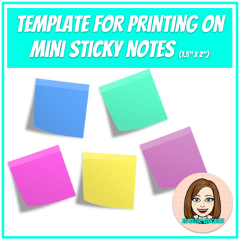 Template for Printing on Mini Post-It Notes (1.5 x 2) by