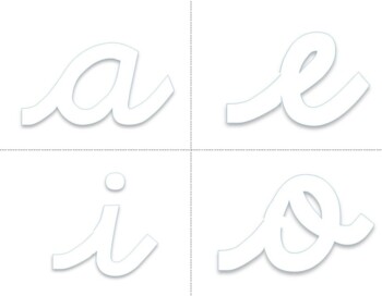 Preview of Template for Montessori sandpaper letters. Vowels