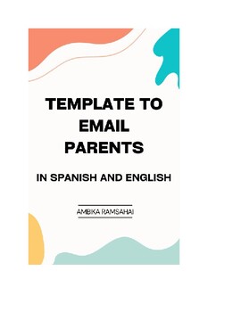 Preview of Template to email parents