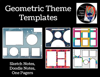 Preview of Templates: Sketch Notes, Doodle Notes, One Pagers (Geometric Theme)