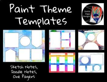 Preview of Templates: Sketch Notes, Doodle Notes, One Pagers (Paint Theme)- Google Slides