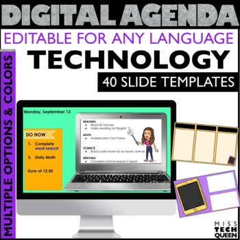 Preview of Templates for Google Slides Agenda Slides Technology Morning Message Editable