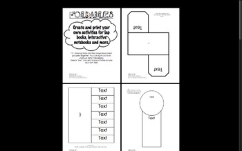 Preview of Templates for Interactive Notebooks and Lapbooks