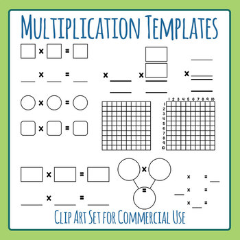 Preview of Templates for Multiplication Math Blank Times Table Equation / Sum Clip Art Set