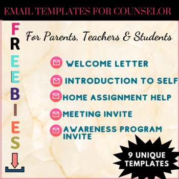 Preview of Templates for School Counselors- Email Templates