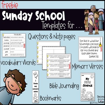 Preview of Templates for Sunday School Bible Lessons Editable