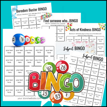 Templates for Teachers: Bingo Game Templates by Rebekah Sayler | TpT
