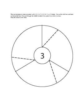Preview of Templates for pinwheels with 3 - 12 blades