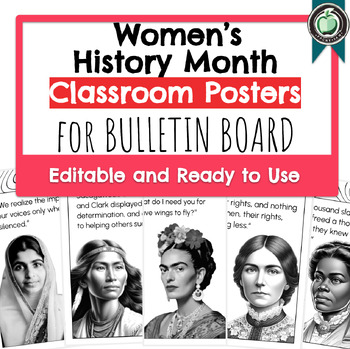 Preview of Templates of 15 Famous Women for Women's History Month Classroom Posters