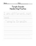 Temple Grandin Quote Handwriting Practice