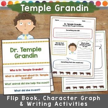 Preview of Temple Grandin  Flip Book and Writing Activities