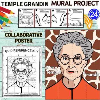 Preview of Temple Grandin collaboration poster Mural project Women’s History Month Craft