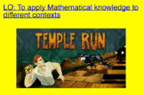Temple Run Maths Activity